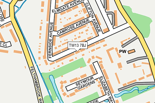 TW13 7BJ map - OS OpenMap – Local (Ordnance Survey)