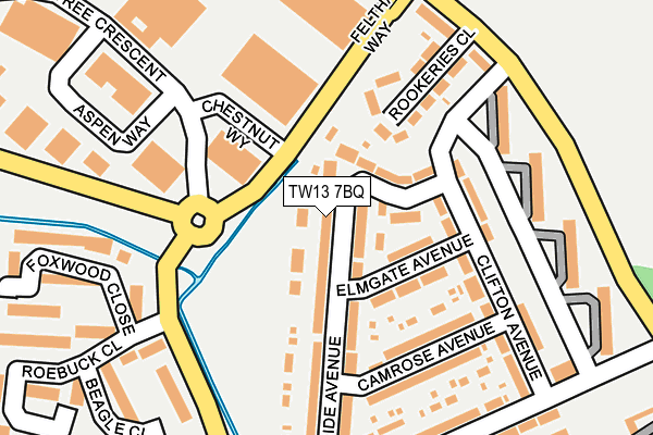 TW13 7BQ map - OS OpenMap – Local (Ordnance Survey)