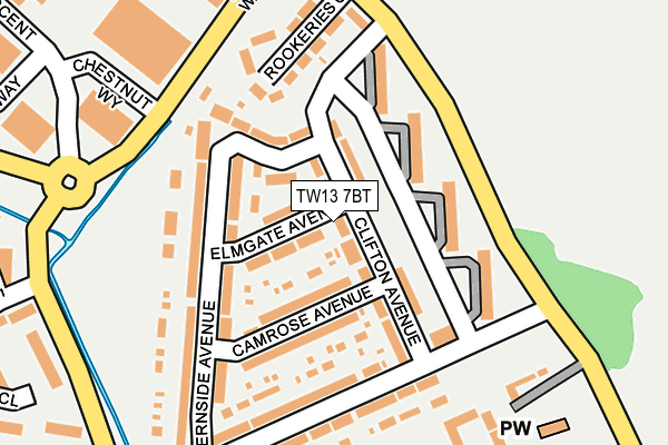 TW13 7BT map - OS OpenMap – Local (Ordnance Survey)