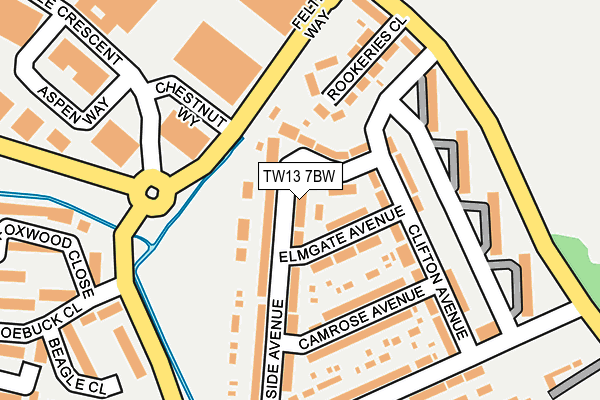 TW13 7BW map - OS OpenMap – Local (Ordnance Survey)