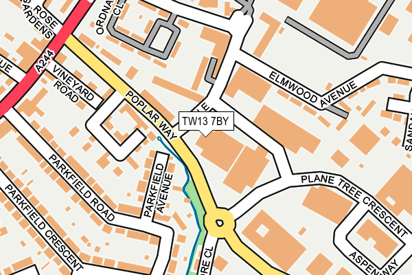 TW13 7BY map - OS OpenMap – Local (Ordnance Survey)