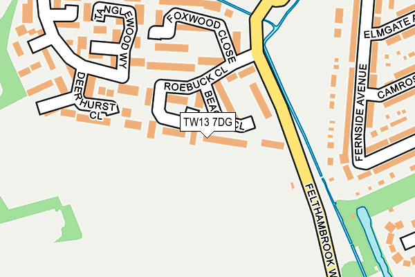 TW13 7DG map - OS OpenMap – Local (Ordnance Survey)