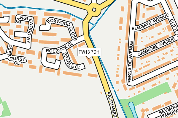 TW13 7DH map - OS OpenMap – Local (Ordnance Survey)