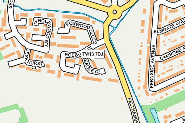 TW13 7DJ map - OS OpenMap – Local (Ordnance Survey)