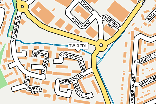 TW13 7DL map - OS OpenMap – Local (Ordnance Survey)