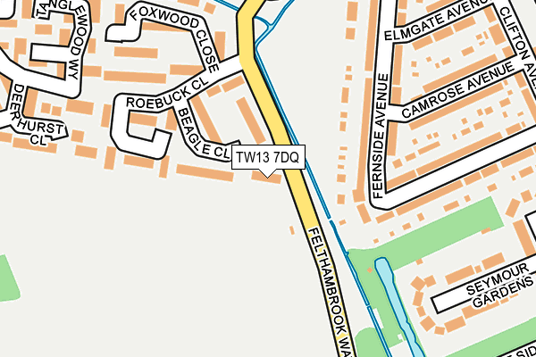 TW13 7DQ map - OS OpenMap – Local (Ordnance Survey)