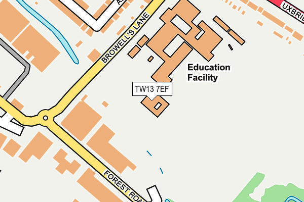 TW13 7EF map - OS OpenMap – Local (Ordnance Survey)