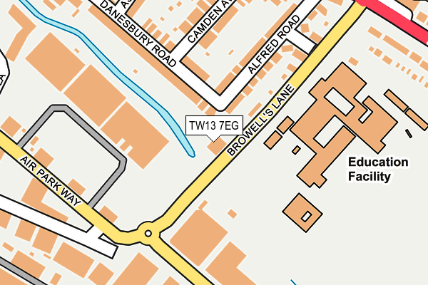 TW13 7EG map - OS OpenMap – Local (Ordnance Survey)
