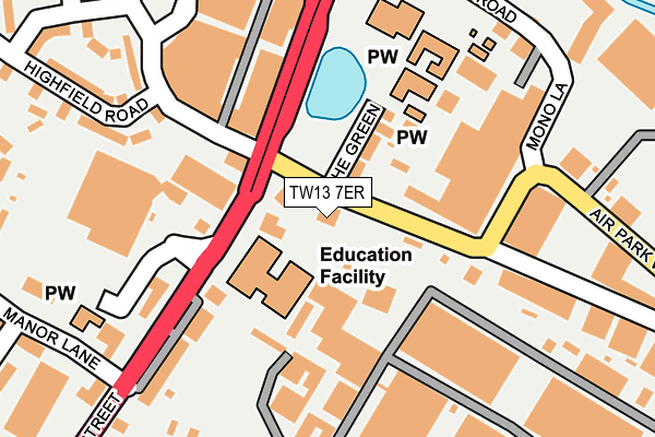 TW13 7ER map - OS OpenMap – Local (Ordnance Survey)
