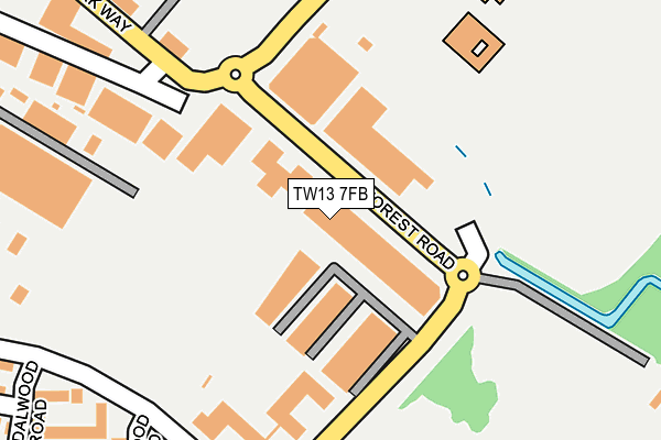 TW13 7FB map - OS OpenMap – Local (Ordnance Survey)