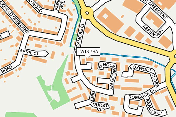 TW13 7HA map - OS OpenMap – Local (Ordnance Survey)