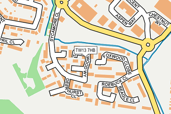 TW13 7HB map - OS OpenMap – Local (Ordnance Survey)