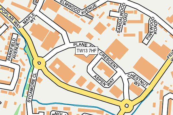 TW13 7HF map - OS OpenMap – Local (Ordnance Survey)