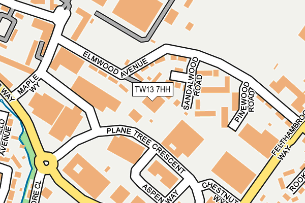 TW13 7HH map - OS OpenMap – Local (Ordnance Survey)
