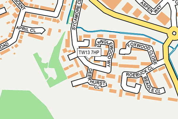 TW13 7HP map - OS OpenMap – Local (Ordnance Survey)