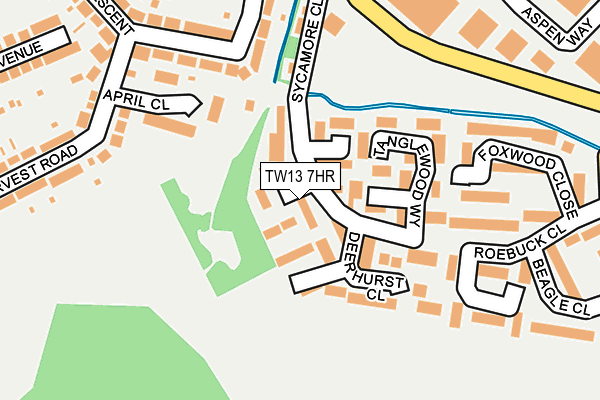 TW13 7HR map - OS OpenMap – Local (Ordnance Survey)