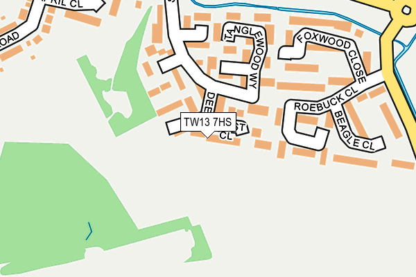 TW13 7HS map - OS OpenMap – Local (Ordnance Survey)
