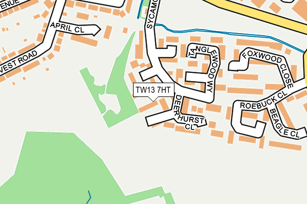 TW13 7HT map - OS OpenMap – Local (Ordnance Survey)