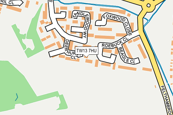 TW13 7HU map - OS OpenMap – Local (Ordnance Survey)
