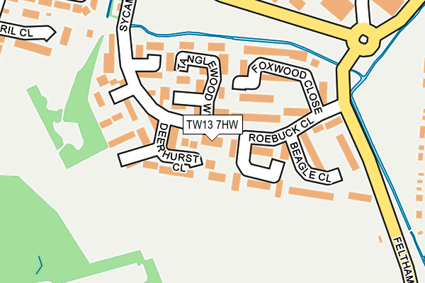 TW13 7HW map - OS OpenMap – Local (Ordnance Survey)