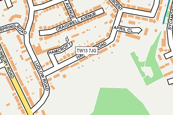 TW13 7JG map - OS OpenMap – Local (Ordnance Survey)