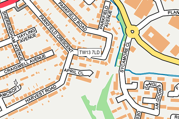 TW13 7LD map - OS OpenMap – Local (Ordnance Survey)