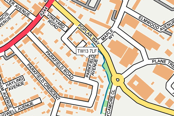 TW13 7LF map - OS OpenMap – Local (Ordnance Survey)