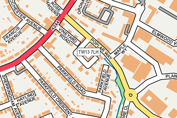 TW13 7LH map - OS OpenMap – Local (Ordnance Survey)