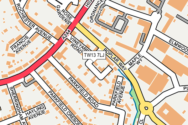 TW13 7LJ map - OS OpenMap – Local (Ordnance Survey)