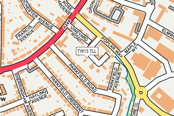 TW13 7LL map - OS OpenMap – Local (Ordnance Survey)