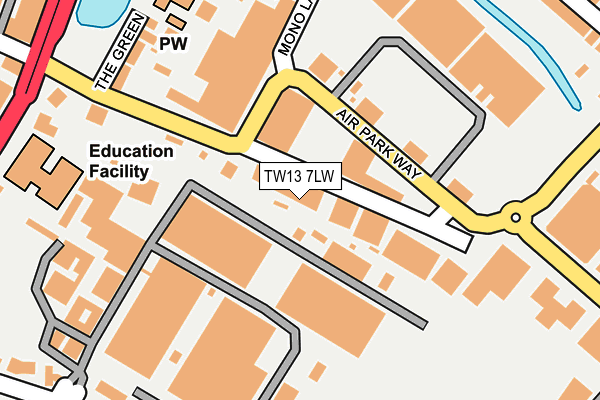 TW13 7LW map - OS OpenMap – Local (Ordnance Survey)