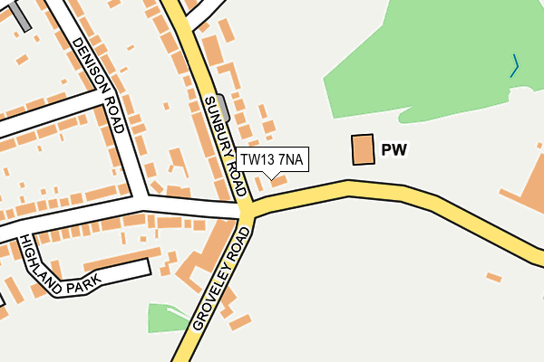 TW13 7NA map - OS OpenMap – Local (Ordnance Survey)