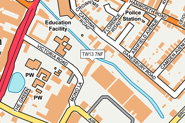 TW13 7NF map - OS OpenMap – Local (Ordnance Survey)