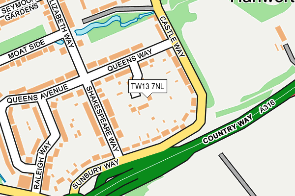 TW13 7NL map - OS OpenMap – Local (Ordnance Survey)