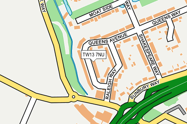 TW13 7NU map - OS OpenMap – Local (Ordnance Survey)