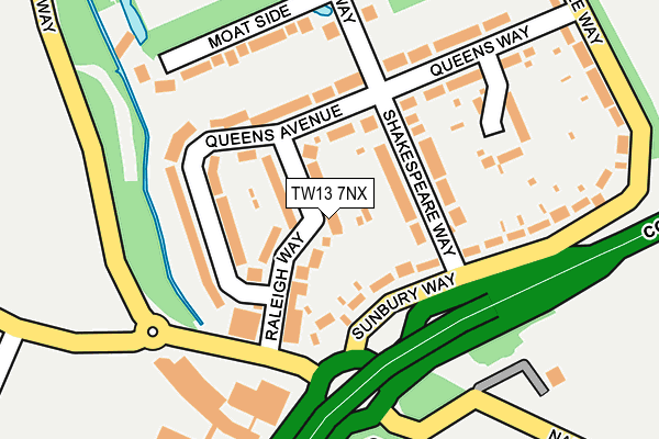TW13 7NX map - OS OpenMap – Local (Ordnance Survey)