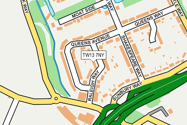 TW13 7NY map - OS OpenMap – Local (Ordnance Survey)