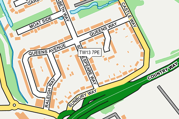 TW13 7PE map - OS OpenMap – Local (Ordnance Survey)