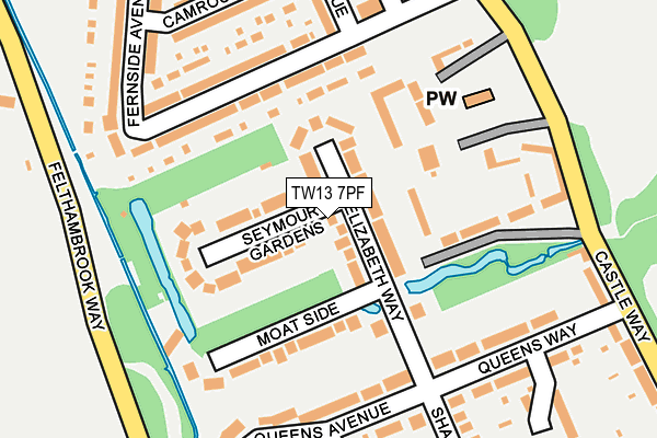TW13 7PF map - OS OpenMap – Local (Ordnance Survey)