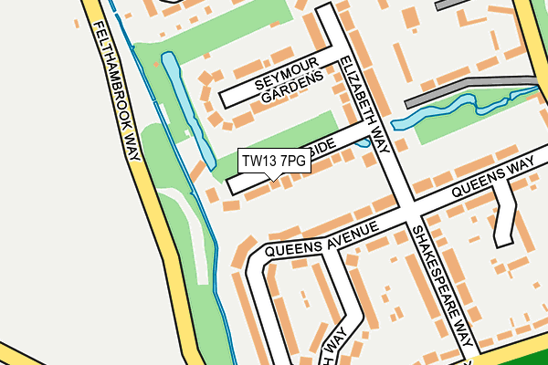 TW13 7PG map - OS OpenMap – Local (Ordnance Survey)