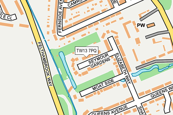 TW13 7PQ map - OS OpenMap – Local (Ordnance Survey)