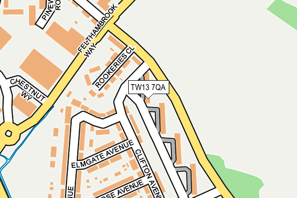 TW13 7QA map - OS OpenMap – Local (Ordnance Survey)