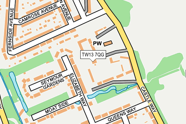 TW13 7QG map - OS OpenMap – Local (Ordnance Survey)
