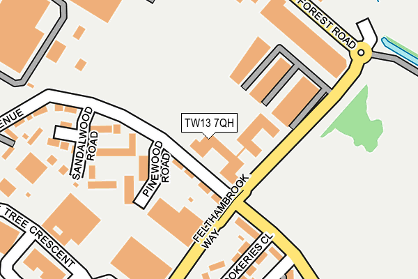 TW13 7QH map - OS OpenMap – Local (Ordnance Survey)