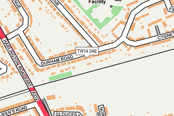 TW14 0AE map - OS OpenMap – Local (Ordnance Survey)
