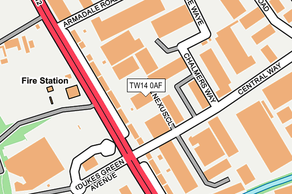 TW14 0AF map - OS OpenMap – Local (Ordnance Survey)