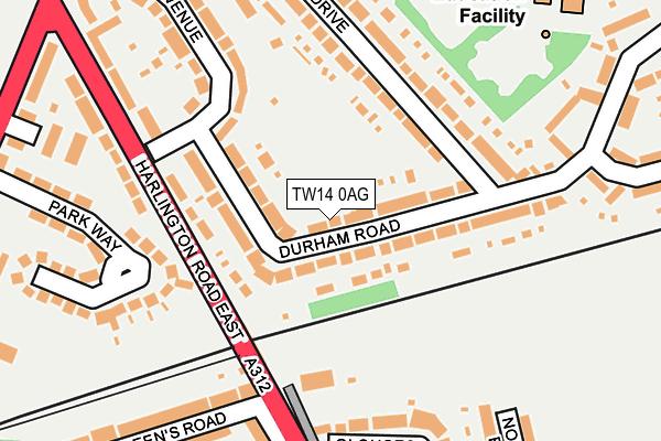 TW14 0AG map - OS OpenMap – Local (Ordnance Survey)