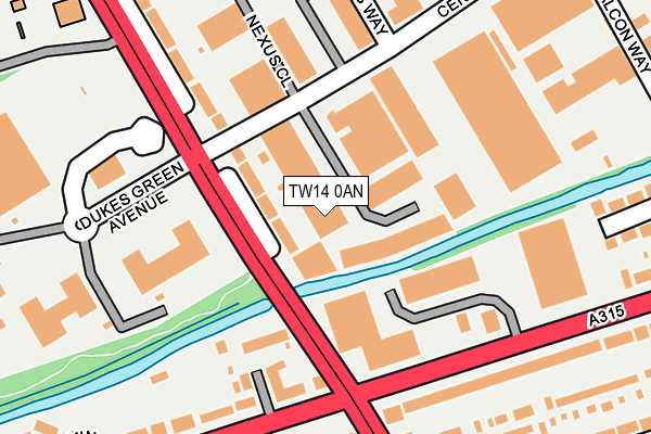 TW14 0AN map - OS OpenMap – Local (Ordnance Survey)