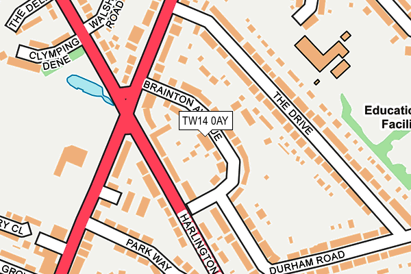 TW14 0AY map - OS OpenMap – Local (Ordnance Survey)