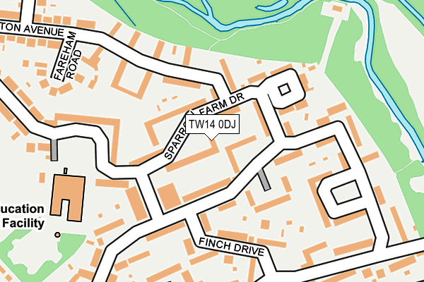 TW14 0DJ map - OS OpenMap – Local (Ordnance Survey)